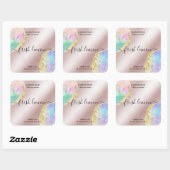 Candle-Label moderne minimalistisch-irisierende Op Quadratischer Aufkleber (Blatt)