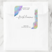 Candle-Label moderne minimalistisch-irisierende Op Quadratischer Aufkleber (Tasche)