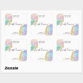 Candle-Label moderne minimalistisch-irisierende Op Quadratischer Aufkleber (Blatt)