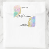 Candle-Label moderne minimalistisch-irisierende Op Quadratischer Aufkleber (Tasche)