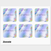 Candle-Label moderne minimalistisch-irisierende Op Quadratischer Aufkleber (Blatt)