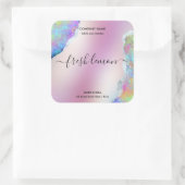 Candle-Label moderne minimalistisch-irisierende Op Quadratischer Aufkleber (Tasche)