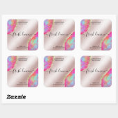 Candle-Label moderne minimalistisch-irisierende Op Quadratischer Aufkleber (Blatt)