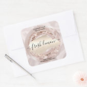 Candle Label Moderne Rosa Seide Quadratischer Aufkleber (Umschlag)