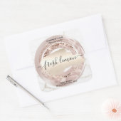 Candle-Label Moderner Rosa Goldmarmor Quadratischer Aufkleber (Umschlag)