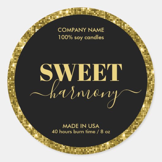 Candle-Label-Produkt-Label Modern Gold Runder Aufkleber (Vorderseite)