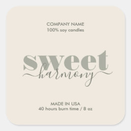 Candle-Label-Produkt-Label Moderne Minimalistische Quadratischer Aufkleber