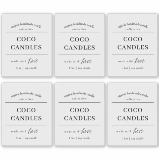 Candle Label Transparentes Vinyl Design (Vorderseite)