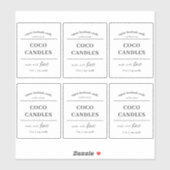 Candle Label Transparentes Vinyl Design (Blatt)