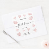 Candle-Label Valentine Heart Liebe Quadratischer Aufkleber (Umschlag)