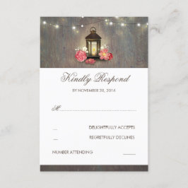 Candle Lantern Vintag und rustikal Wedding RSVP Karte