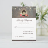 Candle Lantern Vintag und rustikal Wedding RSVP Karte (Stehend Vorderseite)