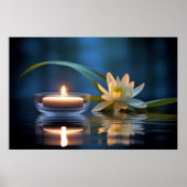 Candle Light Blume Ruhig Friedlich Poster (Vorne)