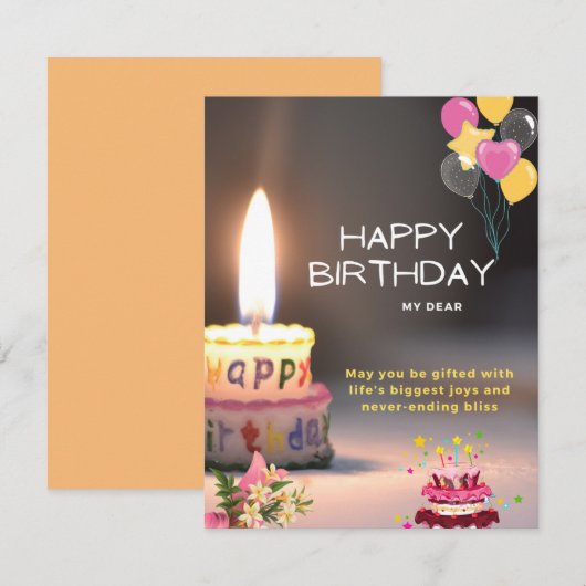Candle Light Geburtstag Gruß (Vorne/Hinten)
