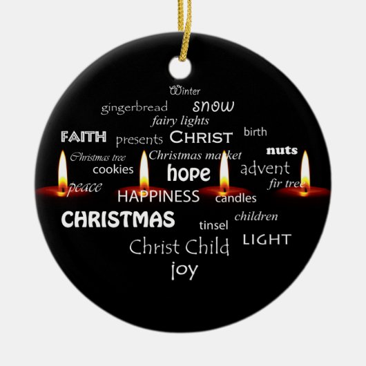 Candle Light Typografy Keramik Ornament (Vorne)