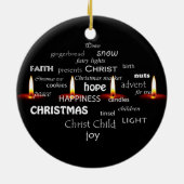 Candle Light Typografy Keramik Ornament (Hinten)