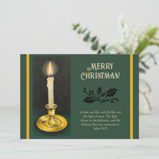 Candle Light Weihnachtskarte Feiertagskarte (Stehend Vorderseite)