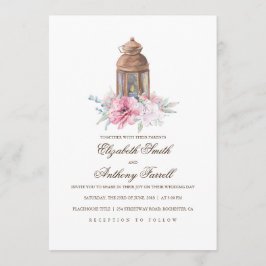 Candle Lit Lantern - Hochzeit mit Blumenwasser Einladung