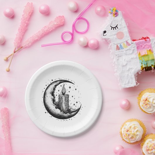 Candle Lit Moon Pappteller (Party)