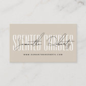 Candle Maker moderne Typografie-Skript beige Visitenkarte (Vorderseite)