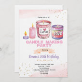 Candle making party invitation einladung (Vorne/Hinten)