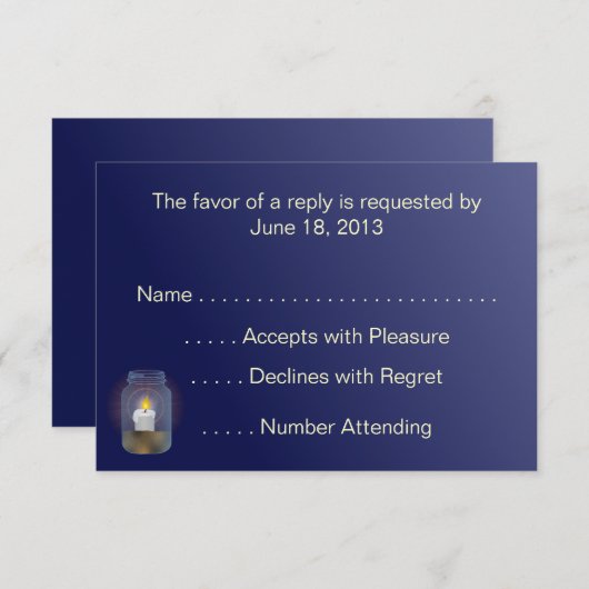 Candle Mason Jars RSVP Cards (Vorne/Hinten)