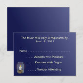 Candle Mason Jars RSVP Cards Karte (Vorne/Hinten)