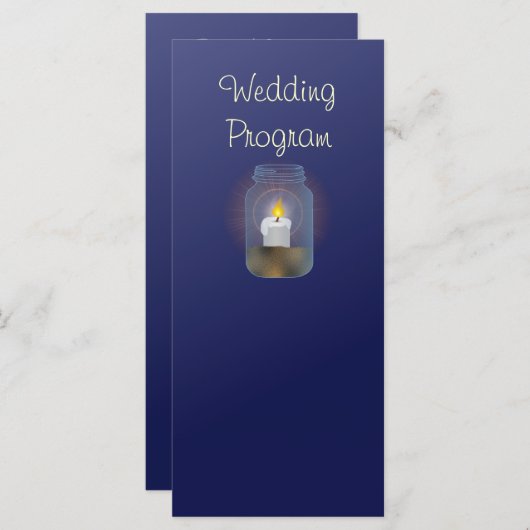 Candle Mason Jars Wedding Program Card Programm (Vorne/Hinten)