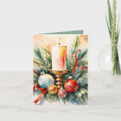 Candle mit Ornamenten Foto & Kunsthandwerk Weihnac Karte (Vorderseite)