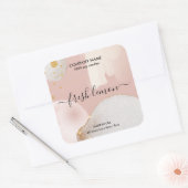 Candle moderne abstrakte Produktetikettierung Quadratischer Aufkleber (Umschlag)