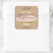 Candle moderne abstrakte Produktkennzeichnung hand Quadratischer Aufkleber (Tasche)