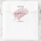 Candle moderne abstrakte Produktkennzeichnung hand Quadratischer Aufkleber (Tasche)