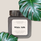 Candle moderne beigefarbene Produktverpackungsmark Quadratischer Aufkleber