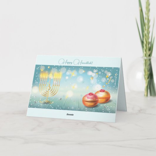 Candle of Hanukkah Festival of Lights Party Dankeskarte (Rückseite)