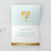 Candle of Hanukkah Festival of Lights Party Dankeskarte (Innenseite)