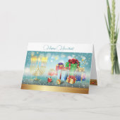 Candle of Hanukkah Festival of Lights Party Dankeskarte (Vorderseite)