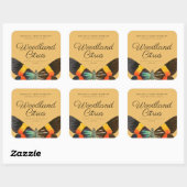 Candle Orange Vintag Butterfly Produktverpackung Quadratischer Aufkleber (Blatt)