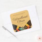 Candle Orange Vintag Butterfly Produktverpackung Quadratischer Aufkleber (Umschlag)