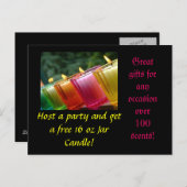 Candle Party Hostess Card Einladungspostkarte (Vorne/Hinten)