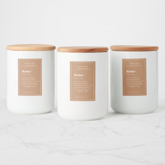 Candle Product Mother Personalisiert Label Lebensmitteletikett (Flaschen)