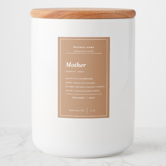 Candle Product Mother Personalisiert Label Lebensmitteletikett (Vorderseite)