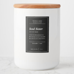 Candle Product Soul Sister Personalisiert Label Lebensmitteletikett