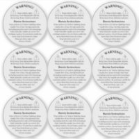 Candle-Produkt Vinyl-Transparentes Warnschild