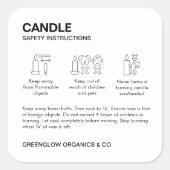Candle Safety Label & Care Instruction Aufkleber (Vorderseite)