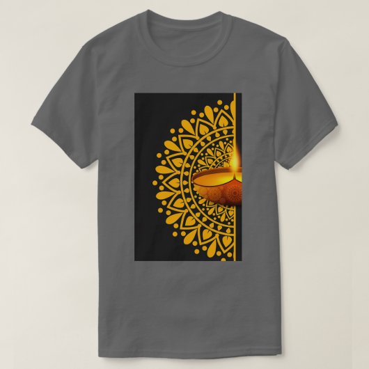 Candle schwarze goldene Straße Licht Keramik schön T-Shirt (Design vorne)