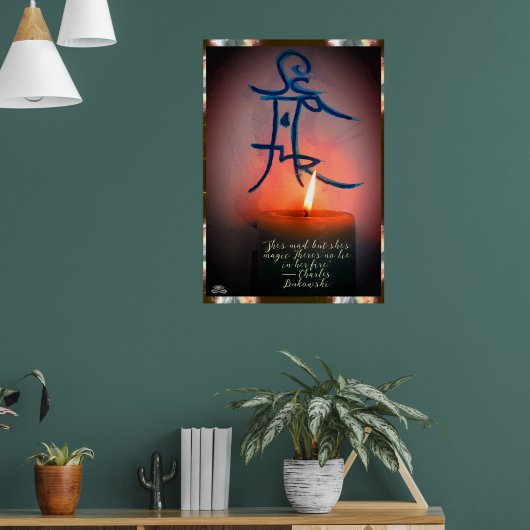 Candle & Sigil mit einem Zitat von Linandara Poste Poster (Wohnzimmer 1)