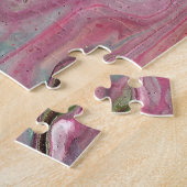 Candle Soft Pink Green Abstrakt Puzzle (Seite)