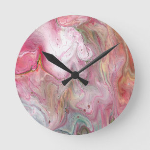 Candle Soft Pink Green Abstrakt Wall Clock Runde Wanduhr