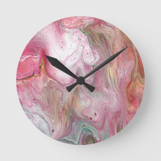 Candle Soft Pink Green Abstrakt Wall Clock Runde Wanduhr (Vorderseite)
