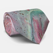Candle Soft Pink Green Abstrakte Krawatte (Gerollt)